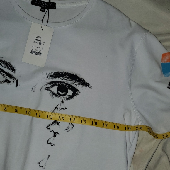 🆕️ Lanvin White mercerised cotton jersey T-shirt - Picture 6 of 8